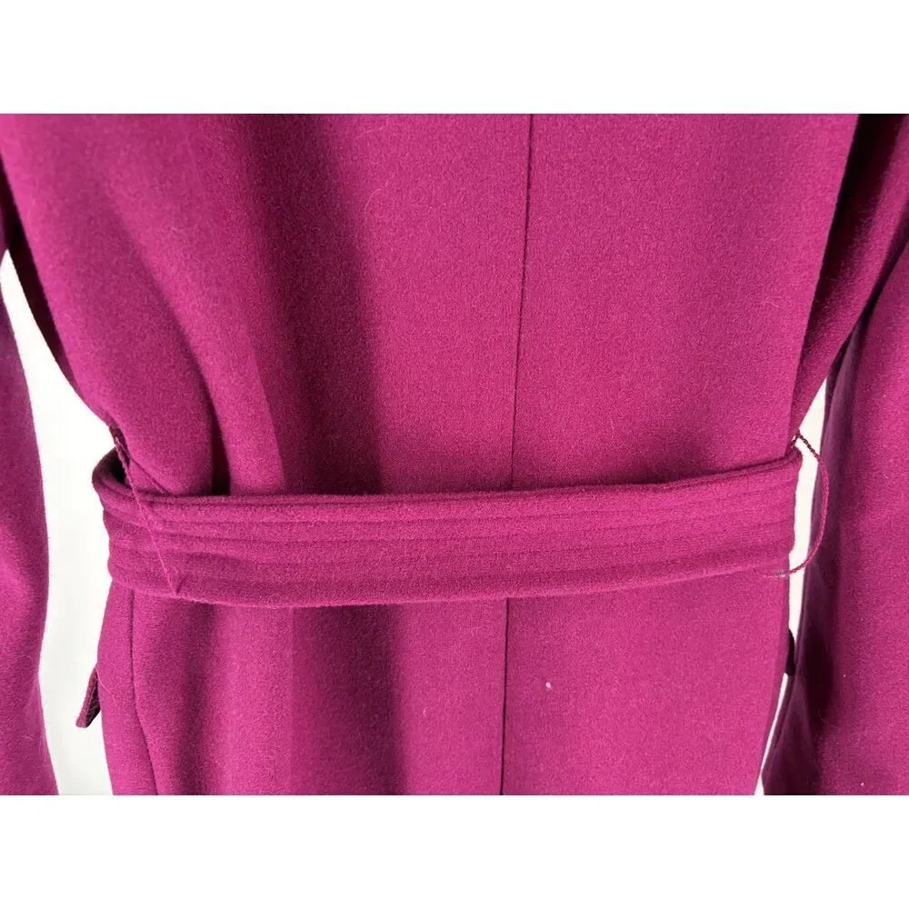 Express Belted Wrap Coat – Plum / Burgundy